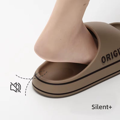 Feslishoet Women Letter Slippers Beach Slides Solid Color Mens Thick Sole Indoor Bathroom anti Slip Shoes Summer Couple Sandals